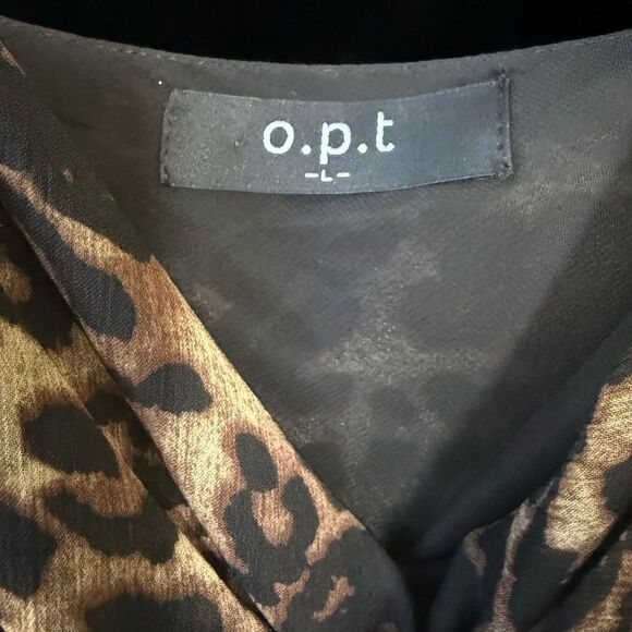 O.P.T Leopard Marzena Slip Dress, Size L - Picture 5 of 8